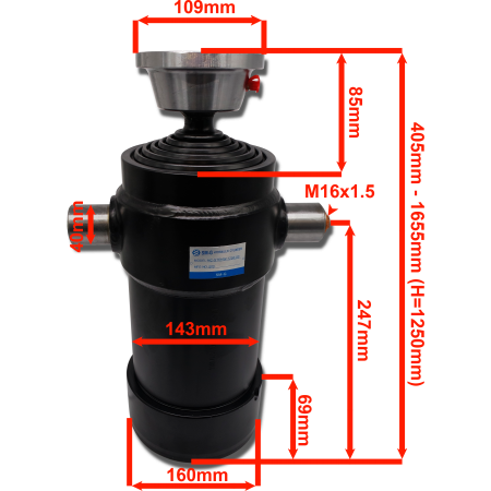 Zestaw hydrauliczny wywrotu 4,1m na 3 strony 1250
